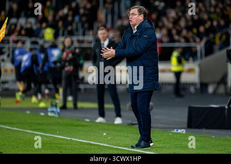 Kaunas, Litauen. Oktober 2025. Trainer Jan Urban aus Polen beim Spiel der Gruppe G der FIFA-Weltmeisterschaft 2026 zwischen Litauen und Polen im Darius und dem GIR?nas-Stadion in Kaunas, Litauen, am 12. Oktober 2025. (Foto: Andrew Surma/SIPA USA) Credit: SIPA USA/Alamy Live News Stockfoto