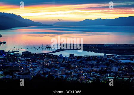 Sonnenaufgang in Ushuaia, Argentinien Stockfoto