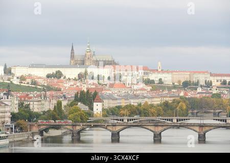 Blick auf die Moldau. Stockfoto