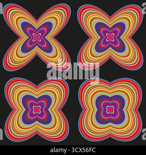 Abstrakte Spiralformen. Farbenfrohes, modernes Muster. Kreative Vektorillustration. Abstraktes künstlerisches Design. EPS 10. Stock Vektor