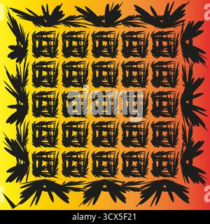 Abstraktes geometrisches Muster. Tribal Maskenformen. Schwarz-weiß-Vektor. Einzigartiges kreatives Ornament. EPS 10. Stock Vektor