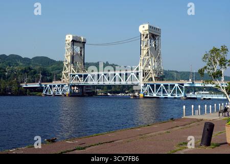 Portage Lake Lift Bridge Stockfoto