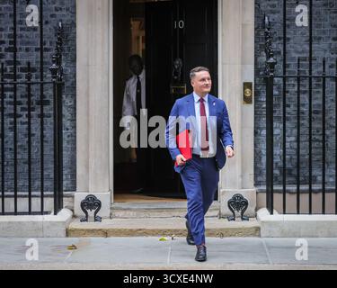London, Großbritannien. Oktober 2025. Wes Streeting, Gesundheitsminister, Abgeordneter Ilford North. Die Minister nehmen an der Kabinettssitzung der Regierung in der Downing Street, London, teil. Quelle: Imageplotter/Alamy Live News Stockfoto