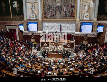 Saint Ouen, Paris, Frankreich. Oktober 2025. Premierminister Sébastien Lecornu hat am Dienstag, den 14. Oktober, in Paris seine allgemeine Grundsatzerklärung vor der Nationalversammlung abgegeben. (Kreditbild: © Sadak Souici/ZUMA Press Wire) NUR REDAKTIONELLE VERWENDUNG! Nicht für kommerzielle ZWECKE! Stockfoto