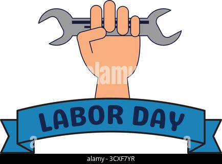 Labor Day-Design mit Handschlüssel Stock Vektor