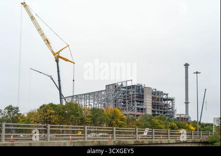 Bau des South Clyde Energy Centre Energy from Waste Facility (EFW) Verbrennungsanlage, Glasgow, Schottland, Vereinigtes Königreich Stockfoto