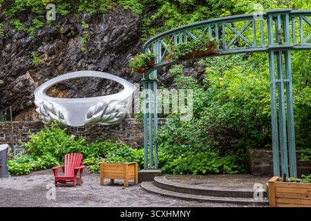 Öffentlicher Bereich, Petit-Champlain District, Old Quebec, Kanada. Stockfoto