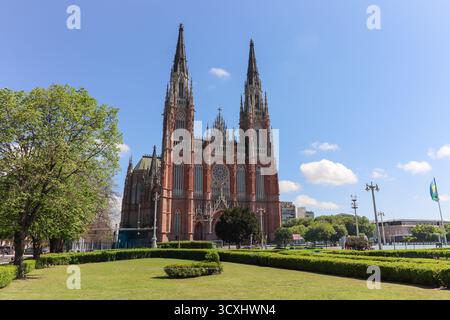 Fassade der Kathedrale der Unbefleckten Empfängnis in La Plata Buenos Aires Stockfoto