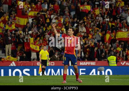 Valladolid, Spanien. Oktober 2025. Mikel Oyarzabal (21) aus Spanien, der während eines Spiels zwischen der spanischen und der bulgarischen Nationalmannschaft in der vierten Runde der Gruppe E der Qualifikationsrunde zur FIFA-Weltmeisterschaft 2026 im José Zorrilla-Stadion ausgetragen wurde. Endpunktzahl: Spanien 4:0 Bulgarien Credit: D. Canales Carvajal/Alamy Live News Stockfoto