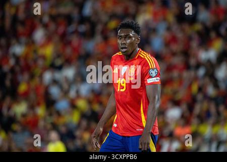 Valladolid, Spanien. Oktober 2025. Samuel Omorodion Aghehowa aus Spanien, der während eines Spiels zwischen der spanischen und der bulgarischen Nationalmannschaft in der vierten Runde der Gruppe E der Qualifikationsrunde zur FIFA-Weltmeisterschaft 2026 im José Zorrilla-Stadion zu sehen war. Endpunktzahl: Spanien 4:0 Bulgarien Credit: D. Canales Carvajal/Alamy Live News Stockfoto