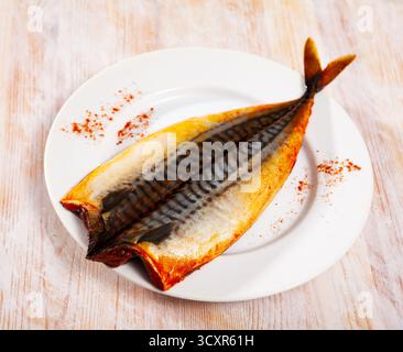 Marinierte Makrele mit geräuchertem Paprika Stockfoto