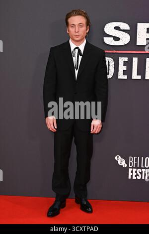 Jeremy Allen White nimmt an der Premiere „Springsteen: Deliver Me from Nowhere“ während des BFI London Film Festivals im Southbank Centre in der Royal Festival Hall in London, England Teil. UK. Mittwoch, 15. Oktober 2025 Stockfoto