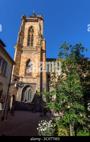 St. Martins Kirche oder Eglise Saint-Martin in der Altstadt von Colmar, Elsass, Frankreich. Stockfoto