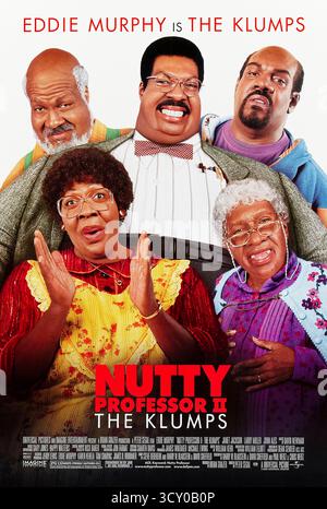 Nutty Professor II: The Klumps (2000) unter der Regie von Peter Segal mit Eddie Murphy, Janet Jackson und Larry Miller. Die Erfindungen und Heiratspläne des Wissenschaftlers Sherman Klump sind durch die chaotische Einmischung seines Alter Ego Buddy Love bedroht. Foto eines Original-Posters aus dem Jahr 2000 (USA), das NUR FÜR REDAKTIONELLE ZWECKE VERWENDET WIRD. Quelle: BFA / Universal Pictures Stockfoto