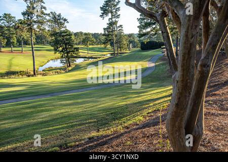 Green Island Country Club Golfplatz bei Sonnenuntergang in Columbus, Georgia. (USA) Stockfoto