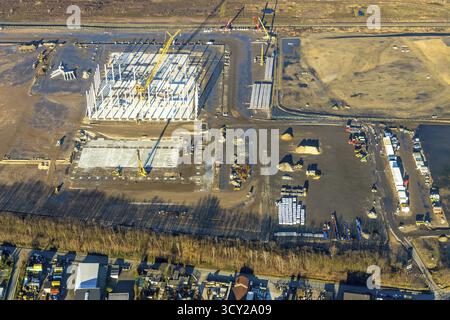 Luftaufnahme, Logport V, Weierheide Waldteichstraße, Einzelhandelskette Edeka Rhein-Ruhr, neues Zentrallager im Norden von Oberhausen, Sterkrade, Oberh Stockfoto