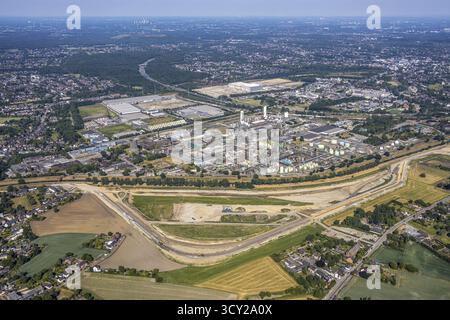 Luftaufnahme, Oberhausen, Logport V, duisport, Gewerbegebiet Waldteichstraße, EDEKA-Logistik-ZENTRUM, Sterkrade, Ruhrgebiet, Nordrhein-Westfalen Stockfoto