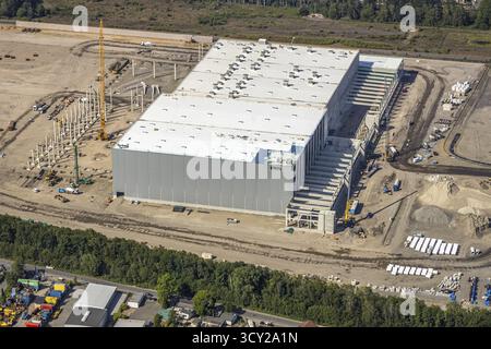 Luftaufnahme, Oberhausen, Logport V, duisport, Gewerbegebiet Waldteichstraße, EDEKA-Logistik-ZENTRUM, Sterkrade, Ruhrgebiet, Nordrhein-Westfalen Stockfoto