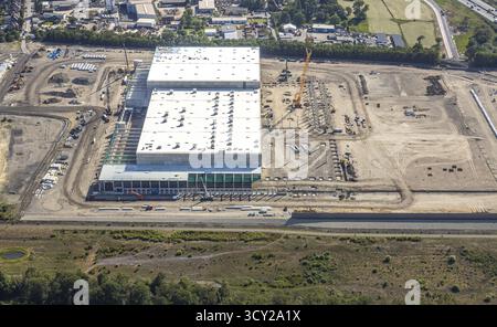 Luftaufnahme, Oberhausen, Logport V, duisport, Gewerbegebiet Waldteichstraße, EDEKA-Logistik-ZENTRUM, Sterkrade, Ruhrgebiet, Nordrhein-Westfalen Stockfoto