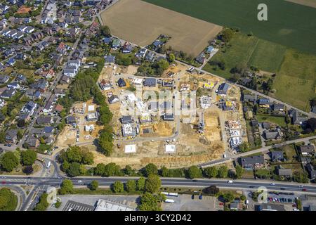 Luftaufnahme, neues Wohnhaus, Entwicklungsgebiet Ida-Noddack-Straße, hoher Weg, Lackhausen, Wesel, Ruhrgebiet, Niederrhein, Nordrhein-Westpha Stockfoto