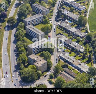Luftaufnahme, Wohngebäude Hans-Boeckler-Straße, Wesel, Ruhrgebiet, Niederrhein, Nordrhein-Westfalen, Deutschland Stockfoto