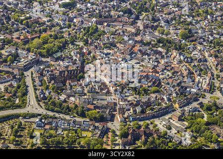 Luftaufnahme, Stadtblick und Altstadt, Haltern am See, Münsterland, Ruhrgebiet, Nordrhein-Westfalen, Deutschland, Gottesdienst, DE, Europa, religiös Stockfoto
