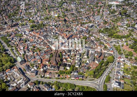 Luftaufnahme, Stadtblick und Altstadt, Haltern am See, Münsterland, Ruhrgebiet, Nordrhein-Westfalen, Deutschland, Gottesdienst, DE, Europa, religiös Stockfoto