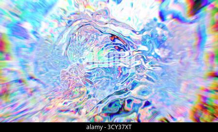 Abstraktes irisierendes flüssiges Licht, das eine lebendige psychedelische Explosion erzeugt Stockfoto