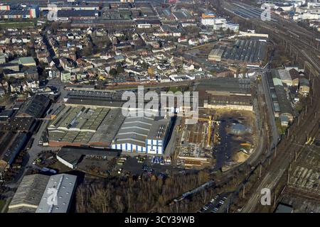 Luftaufnahme, Neubau Wilhelmstraße, WDI Westfaelische Drahtindustrie AG, Hamm, Ruhrgebiet, Nordrhein-Westfalen, Deutschland, Bauarbeiten Stockfoto