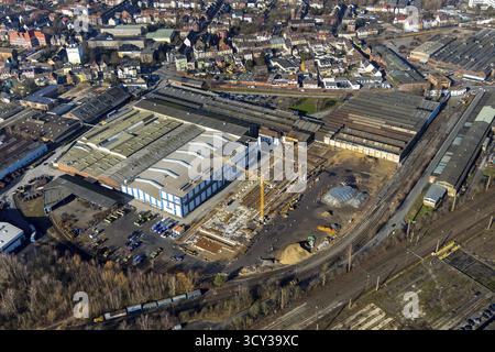 Luftaufnahme, Neubau Wilhelmstraße, WDI Westfaelische Drahtindustrie AG, Hamm, Ruhrgebiet, Nordrhein-Westfalen, Deutschland, Bauarbeiten Stockfoto