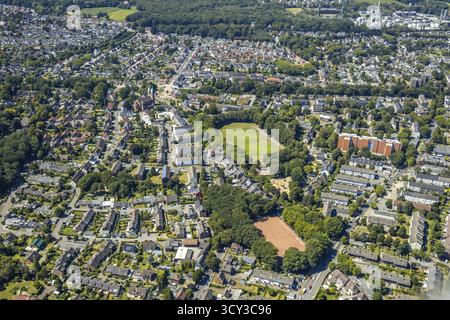 Luftaufnahme, Sportplatz Zweckel, Dorstener Straße, Zweckel, Gladbeck, Ruhrgebiet, Nordrhein-Westfalen, Deutschland, DE, Europa, Fußballfeld, Fussball Stockfoto