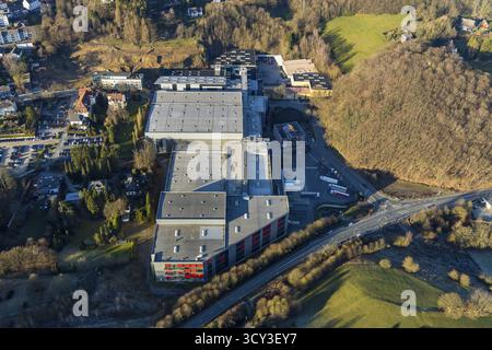 Luftaufnahme, Firmengebäude Ferdinand Bilstein GmbH + Co KG, FEBI, Wilhelmstraße, Ennepetal, Ruhrgebiet, Nordrhein-Westfalen, Deutschland, DE, Europa Stockfoto