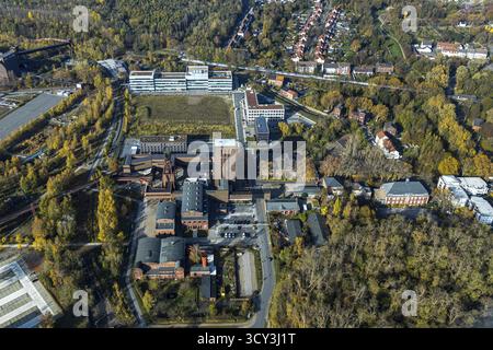 Luftbild, UNESCO-Weltkulturerbe Zollverein, Kunstschacht Zollverein Thomas Rother, PACT Zollverein, Essen-Stoppenberg, Essen, Ruhrgebiet, Nort Stockfoto