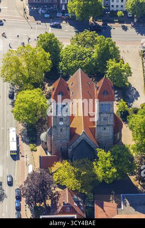 Luftaufnahme, katholische Kirche St. Clemens, Münster, Münsterland, Nordrhein-Westfalen, Deutschland, Gotteshaus, DE, Europa, Religionsgemeinschaft, Stockfoto