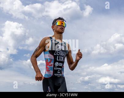 Wollongong, Nsw, Australien. Oktober 2025. SEBASTIAN ZIEKMAN aus Luxemburg während der Laufstrecke des Juniorenrennens. (Kreditbild: © Stephane Thomas/ZUMA Press Wire) NUR REDAKTIONELLE VERWENDUNG! Nicht für kommerzielle ZWECKE! Stockfoto