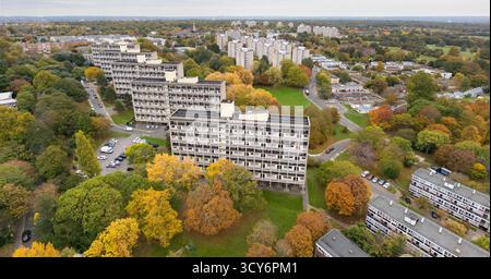 Herbstfarben umgeben das Alton Estate in Wandsworth Stockfoto