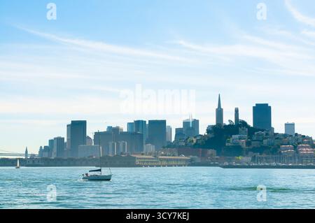 Blick vom Alcatraz Prison, einer berühmten Insel in San Francisco Bay, Kalifornien. Stockfoto