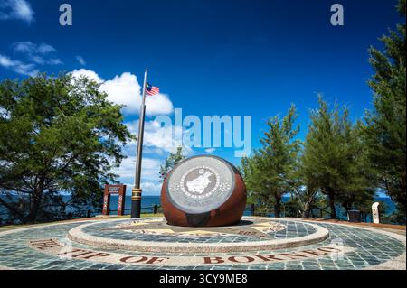 Spitze des Borneo Monuments am nördlichsten Punkt der Insel in Malaysia Stockfoto