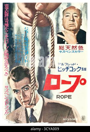 JAMES STEWART und ALFRED HITCHCOCK in ROPE (1948), Regie: ALFRED HITCHCOCK. Beschreibung: Warner Bros./Transatlantic Pictures/Album Stockfoto