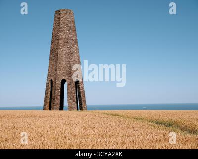 Kingswear Daymark / Tower ein 24 m (80 ft) achteckiges Tagesfeuer aus Kalkstein, erbaut in !864, Brownstone Kingswear, Devon England Großbritannien Stockfoto