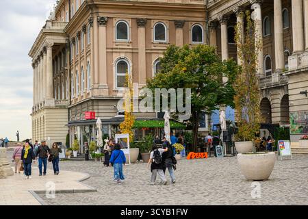 Touristen, die die Budaer Burg besuchen, Budapest, Ungarn Stockfoto