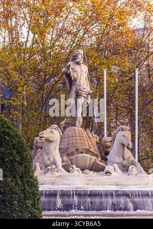 Fuente de Neptuno. Madrid. España Stockfoto