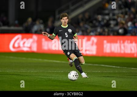 Commerce City, CO, USA. Oktober 2025. Australischer Mittelfeldspieler Jordy Bos (5) im Dick's Sporting Goods Park in Commerce City, CO. (Foto: Kevin Langley/Sports South Media). Quelle: csm/Alamy Live News Stockfoto