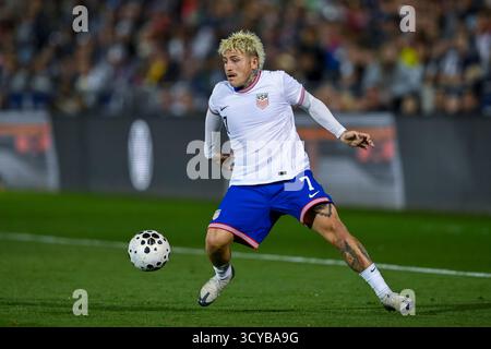 Commerce City, CO, USA. Oktober 2025. US-Mittelfeldspieler Diego Luna (7) im Einsatz während des internationalen Fußballspiels der Männer zwischen der US-Nationalmannschaft und Australien im Dick's Sporting Goods Park in Commerce City, CO. (Foto: Kevin Langley/Sports South Media). Quelle: csm/Alamy Live News Stockfoto