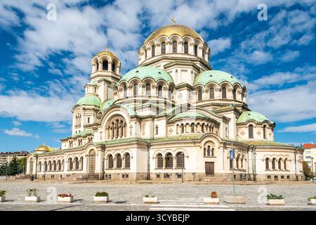 Alexander-Newski-Kathedrale in Sofia, Bulgarien. Die Kathedrale wurde zwischen 1882 und 1912 im neobyzantinischen Stil erbaut. Stockfoto