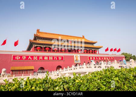 Peking, China - 5. Oktober 2018: Außenansicht des Tors des himmlischen Friedens im Palace Mussem in der Verbotenen Stadt, Stockfoto
