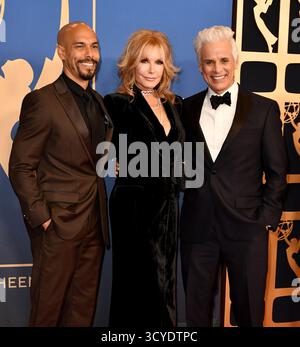 Pasadena, USA. Oktober 2025. Bryton James, Tracey E. Bregman und Christian LeBlanc nahmen an den 52. Jährlichen Daytime Emmy Awards Teil – Ankünfte im Pasadena Civic Auditorium am 17. Oktober 2025 in Pasadena, CA © Steven Bergman/AFF-USA.COM Credit: AFF/Alamy Live News Stockfoto