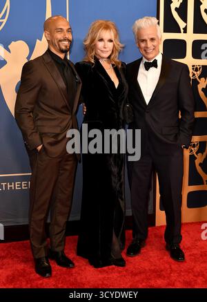 Pasadena, USA. Oktober 2025. Bryton James, Tracey E. Bregman und Christian LeBlanc nahmen an den 52. Jährlichen Daytime Emmy Awards Teil – Ankünfte im Pasadena Civic Auditorium am 17. Oktober 2025 in Pasadena, CA © Steven Bergman/AFF-USA.COM Credit: AFF/Alamy Live News Stockfoto