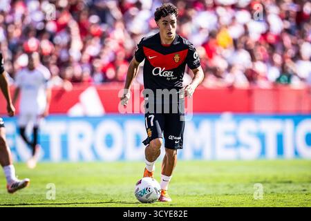 Sevilla, Espagne. Oktober 2025. Cyle LARIN von RCD Mallorca während des spanischen Meisterschaftsspiels der LaLiga zwischen Sevilla FC und RCD Mallorca am 18. Oktober 2025 im Estadio Ramon Sanchez Pizjuan in Sevilla, Spanien - Foto Rafael Roman/Matthieu Mirville/DPPI Credit: DPPI Media/Alamy Live News Stockfoto