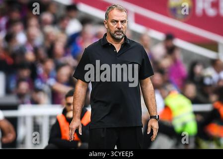 Barcelona, Espagne. Oktober 2025. Hansi-FILM von Barcelona während des spanischen Meisterschaftsspiels LaLiga zwischen FC Barcelona und Girona FC am 18. Oktober 2025 im Estadi Olimpic Lluis Companys in Barcelona, Spanien - Foto Sergio Ros/Matthieu Mirville/DPPI Credit: DPPI Media/Alamy Live News Stockfoto